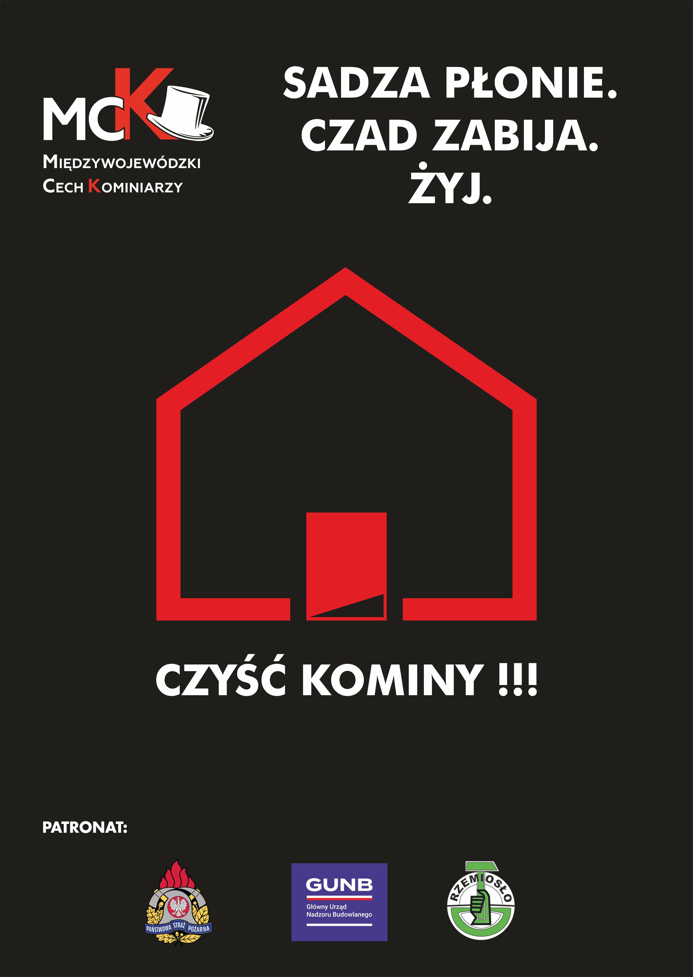 plakat informujący o akcji czyszczenia kominów